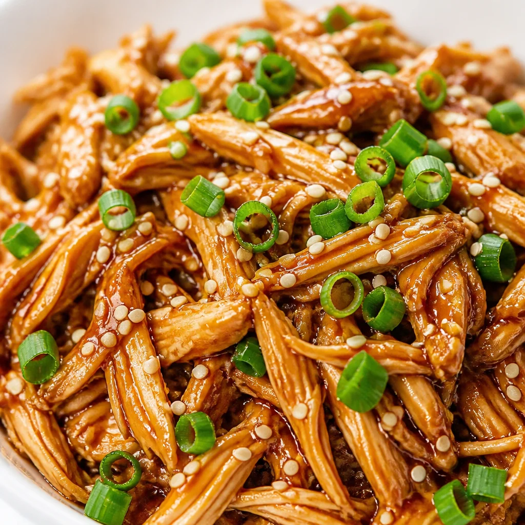 Easy Crockpot Teriyaki Chicken with sweet sticky sauce served over rice