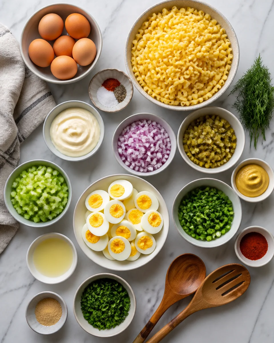 Easy Deviled Egg Pasta Salad — BBQ Side Dish