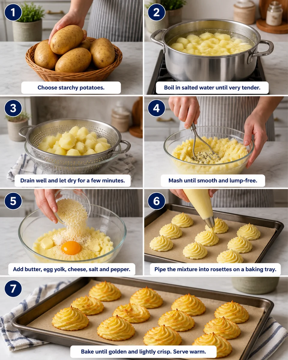 Easy Duchess Potatoes — Piped Oven Baked