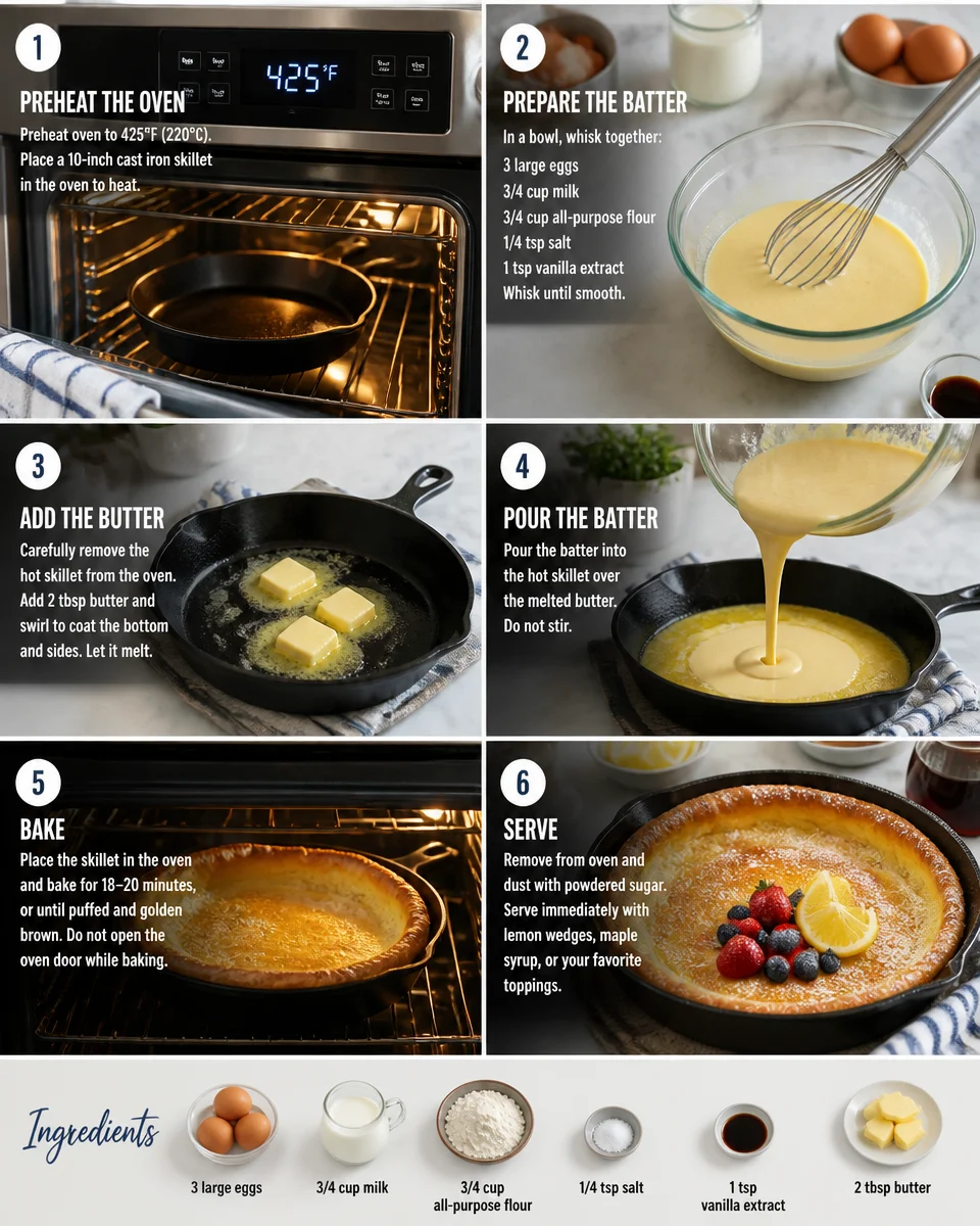 Easy Dutch Baby Pancake — One Pan Oven Pancake