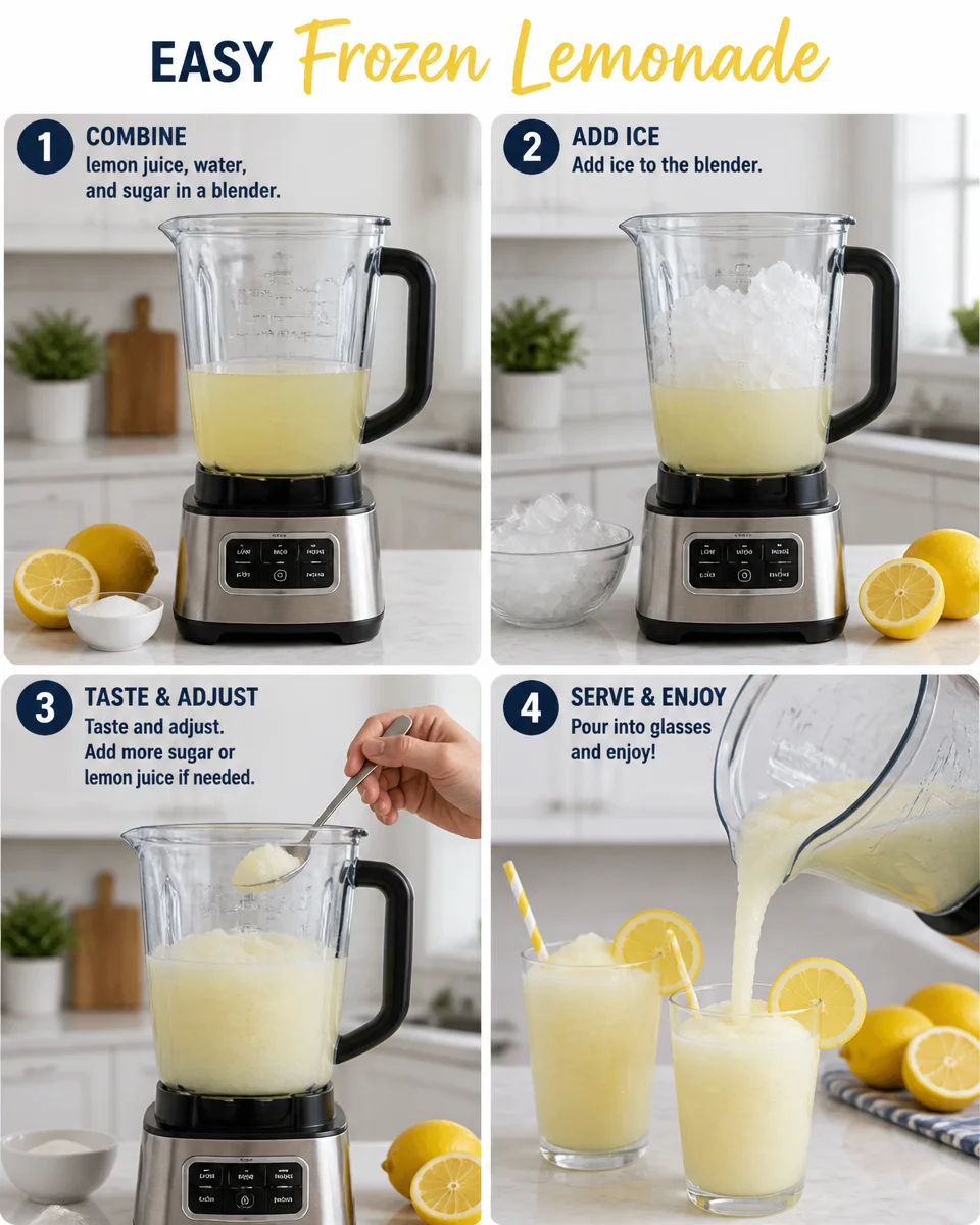 Easy Frozen Lemonade — Slushie Style Summer Drink