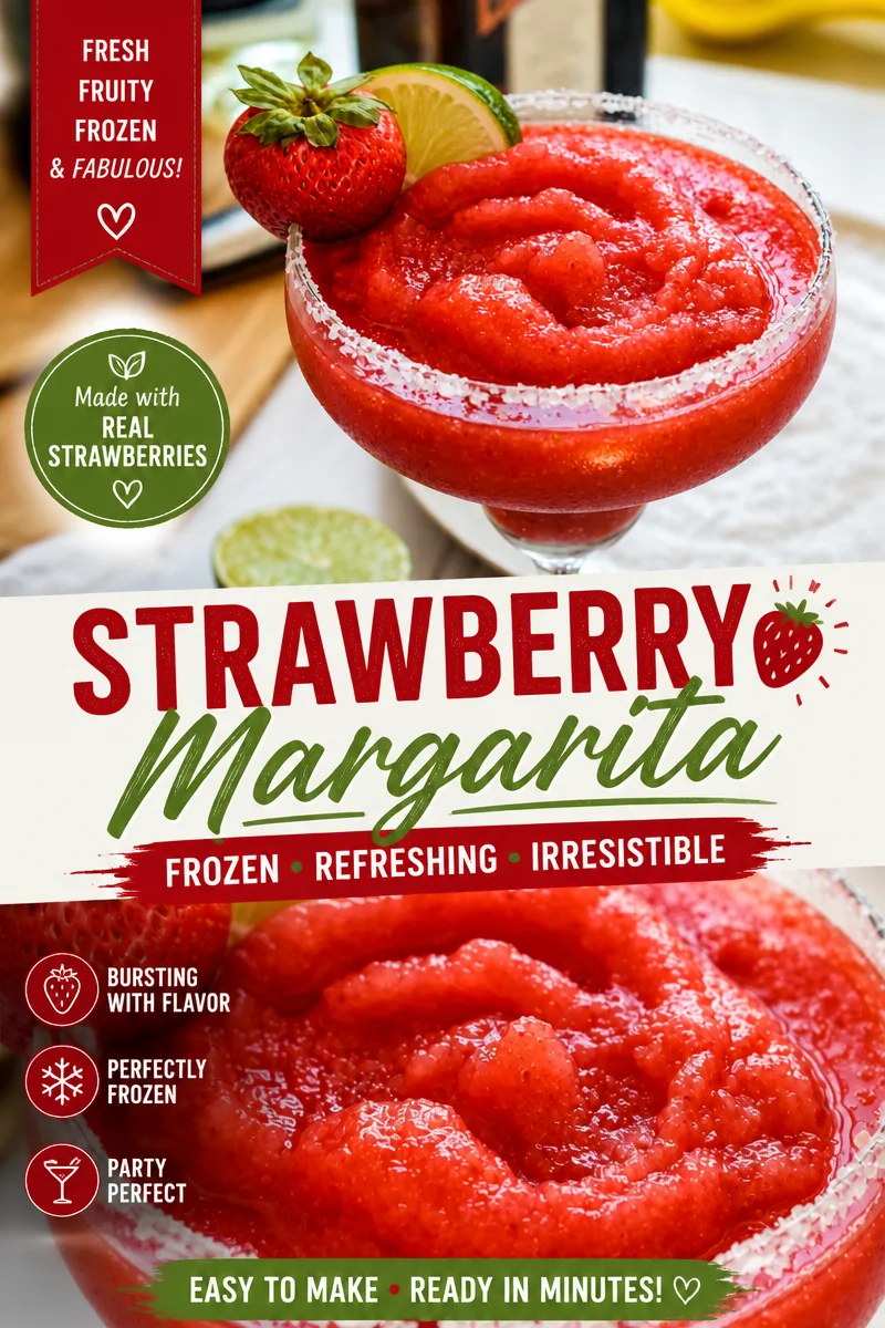 Easy Frozen Strawberry Margarita — 3 Ingredient Blender