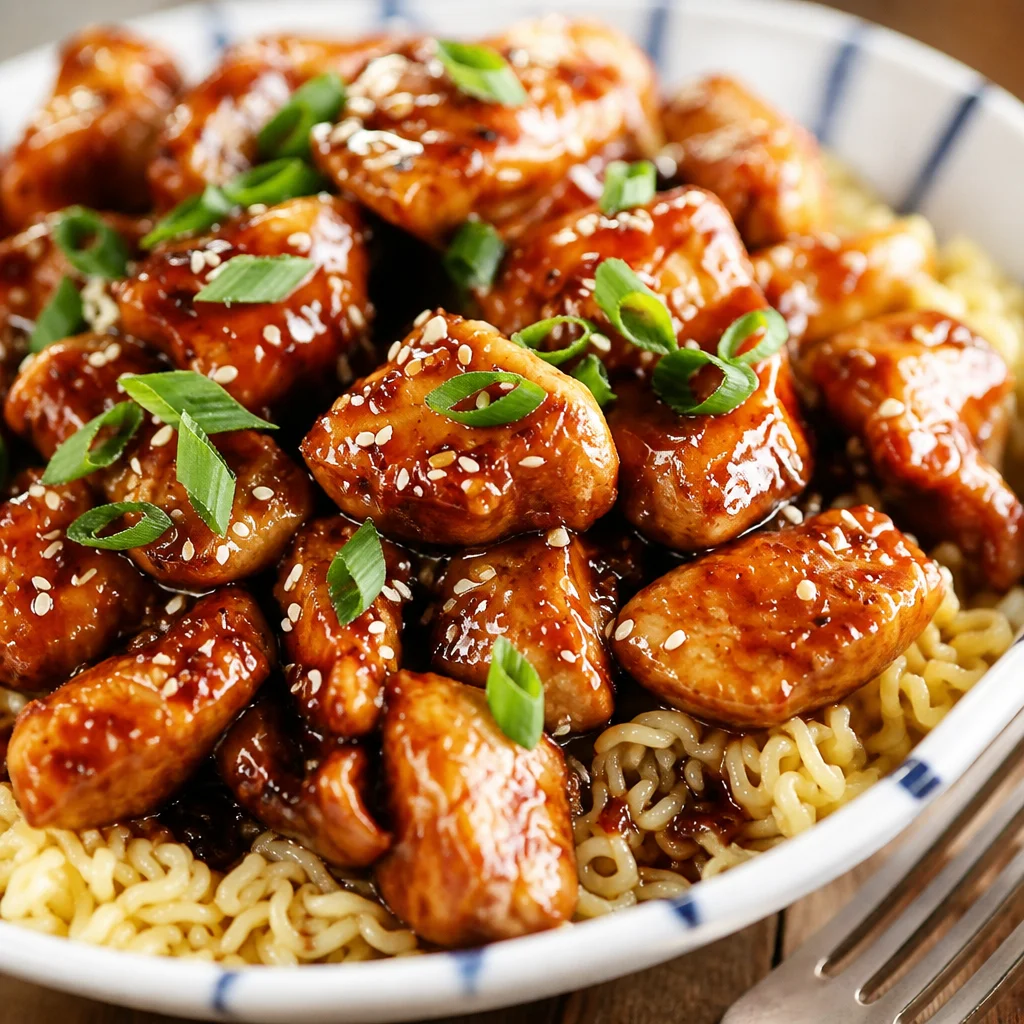 Delicious Easy General Tso Chicken served on a plate with rice and vegetables.