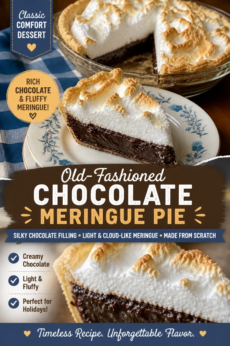 Easy Grandmas Chocolate Pie — Old Fashioned Southern Recipe