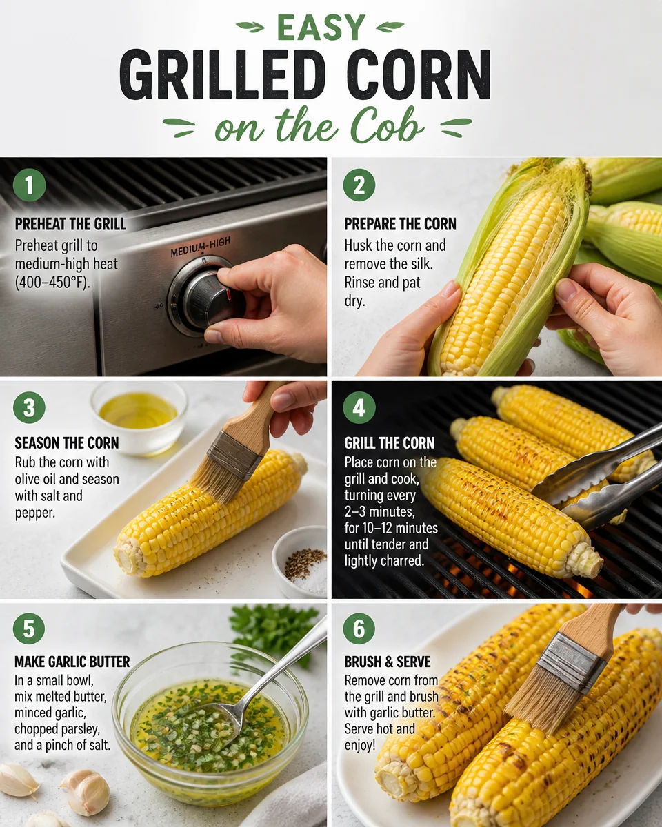 Easy Grilled Corn on the Cob — Garlic Butter and Seasoning