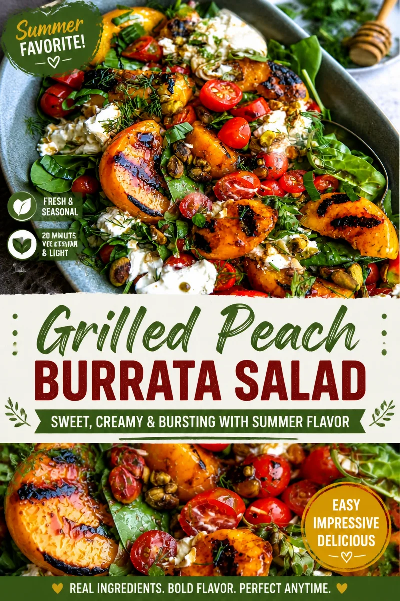 Easy Grilled Peach Salad — Summer Burrata Recipe