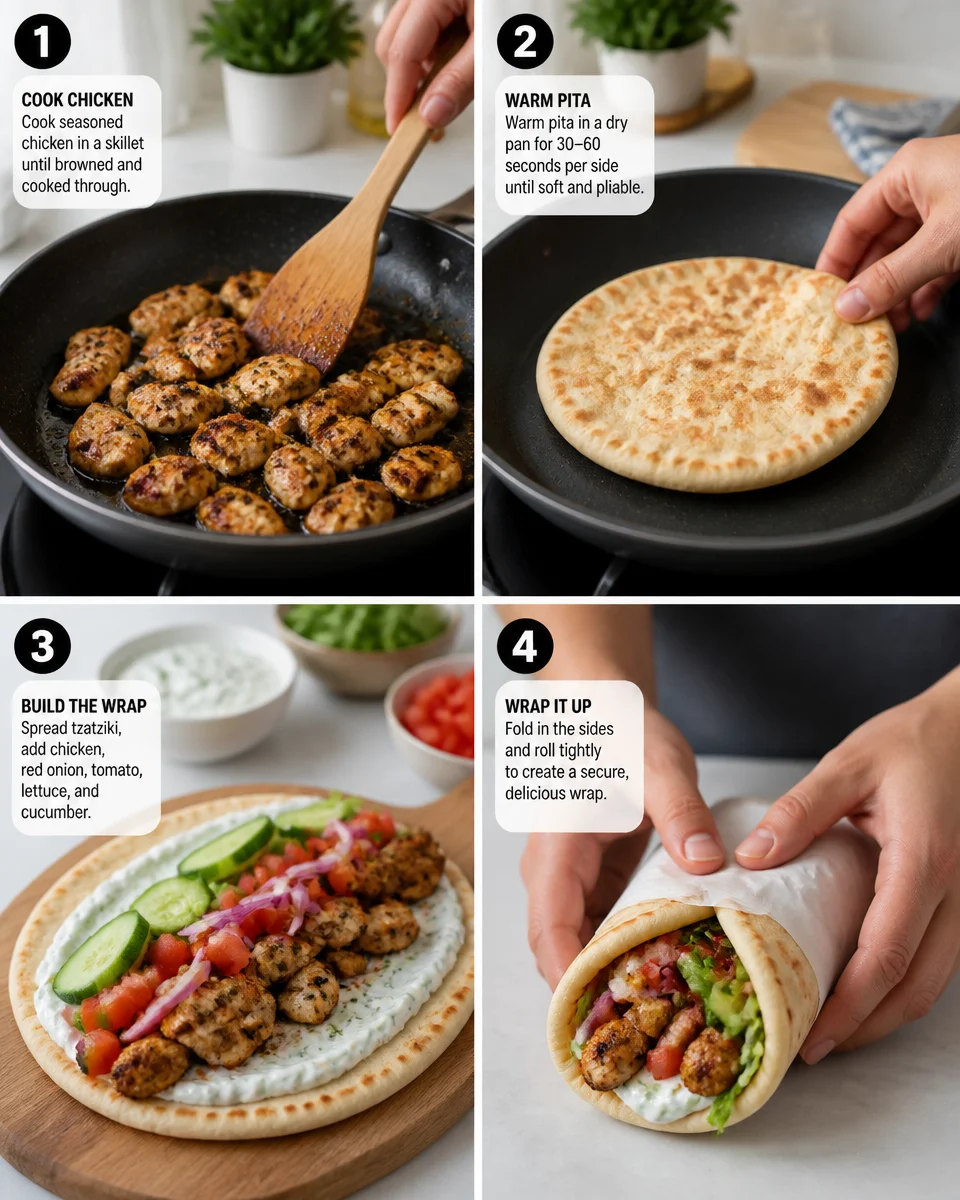 Easy Gyro Sandwich — Homemade Tzatziki Wrap