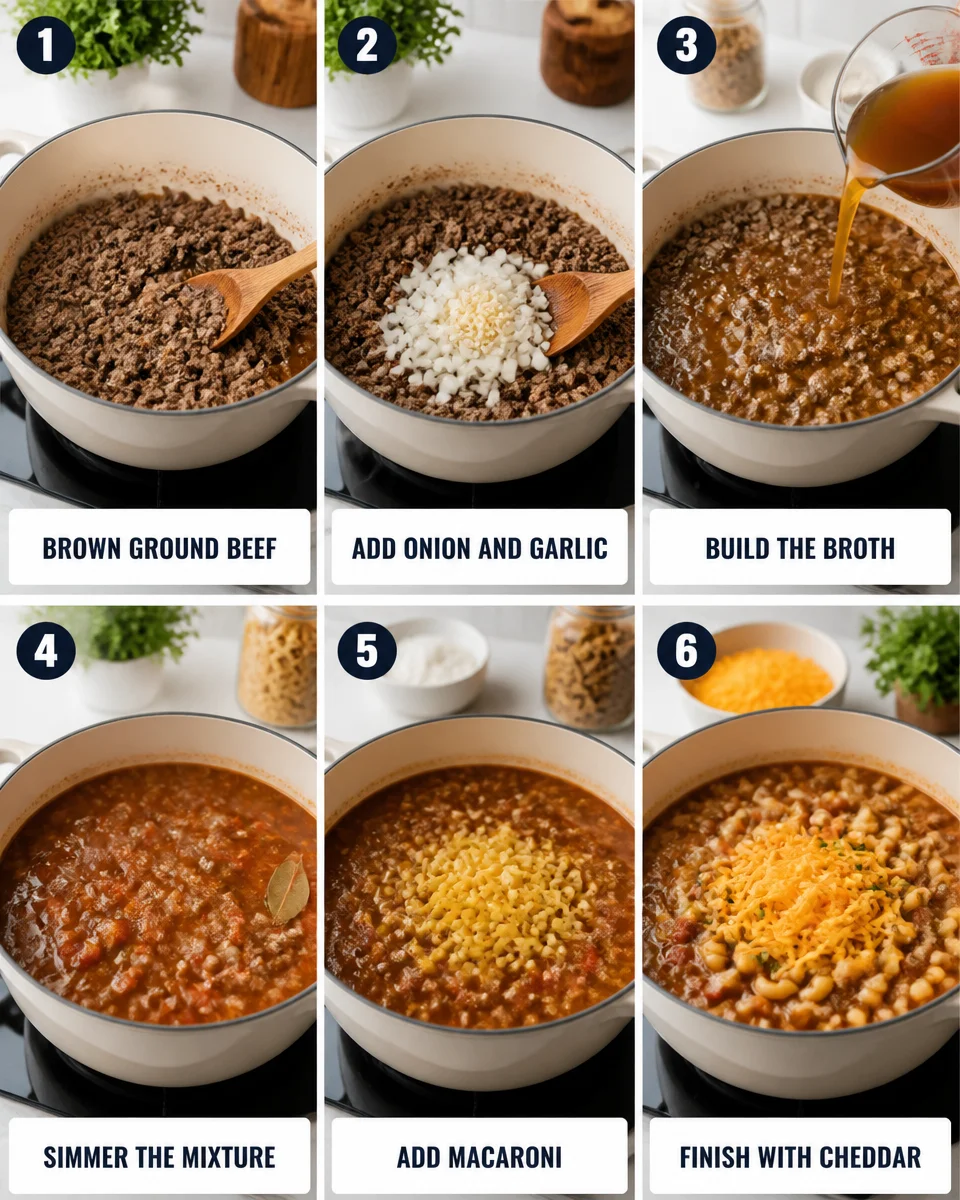 Easy Hamburger Macaroni Soup — One Pot Comfort Dinner