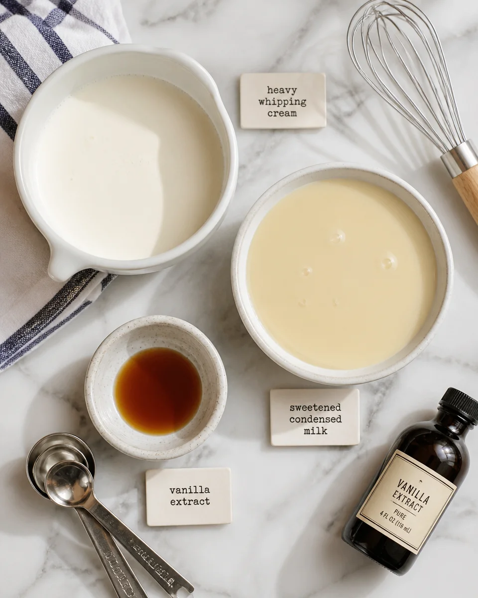Easy Homemade Vanilla Ice Cream — No Churn 3 Ingredients