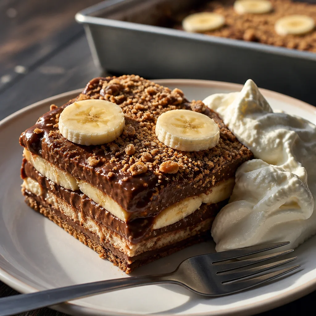 Delicious Easy Icebox Cake layered with graham crackers, whipped cream, and berries.