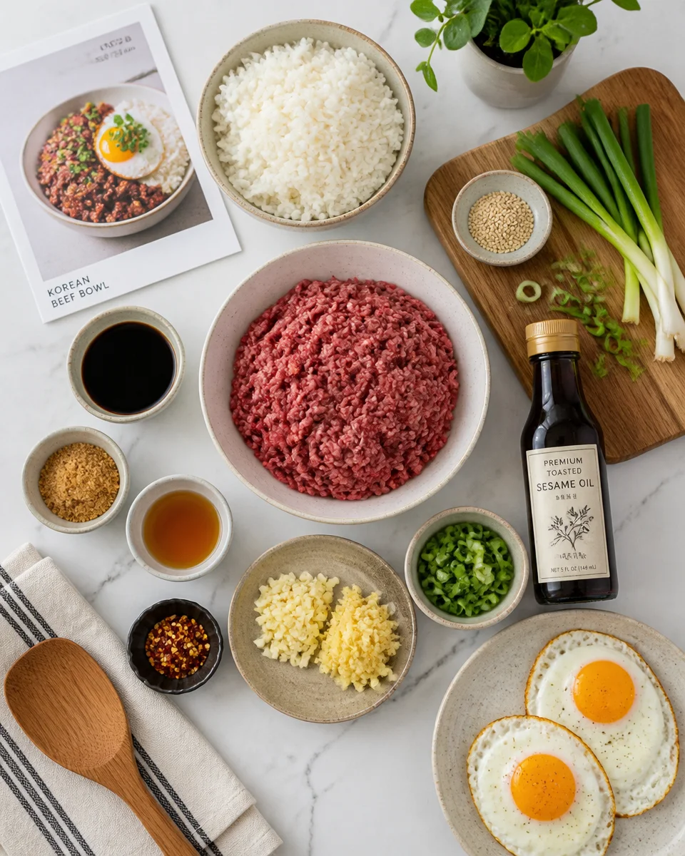 Easy Korean Beef Bowl — Ground Beef and Rice