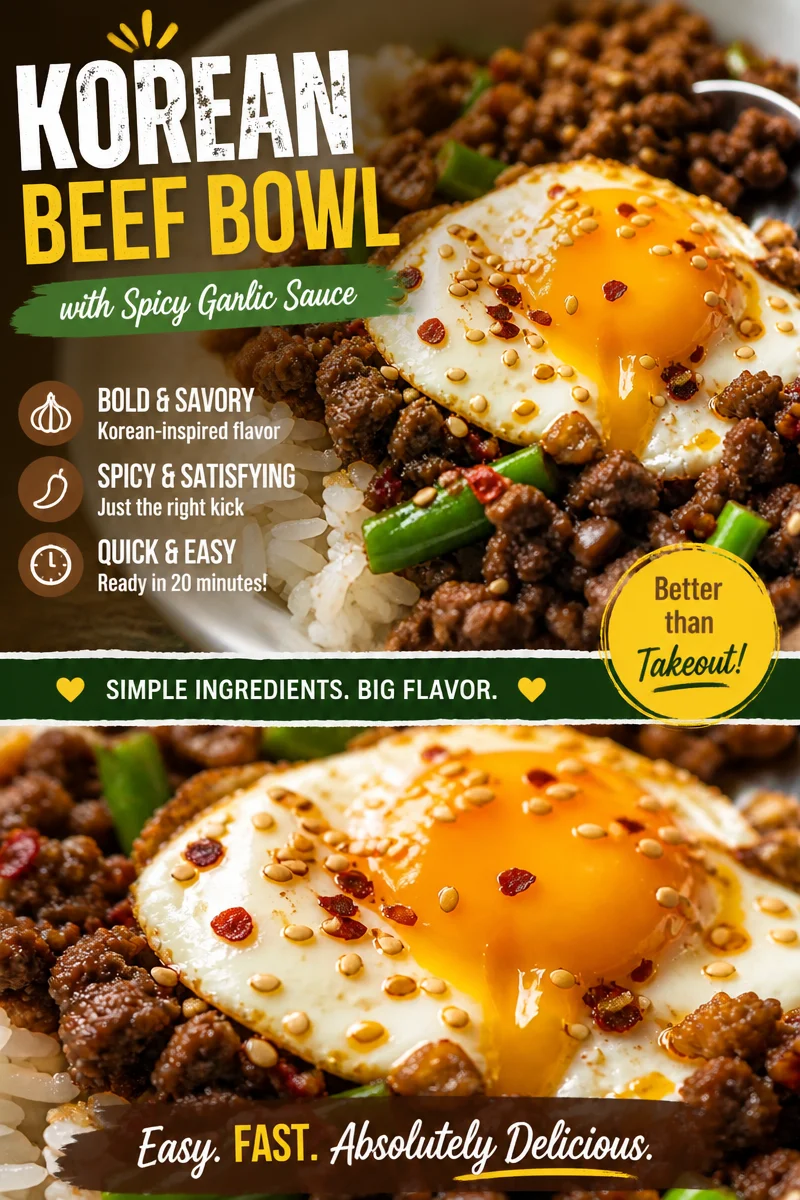 Easy Korean Beef Bowl — Ground Beef and Rice