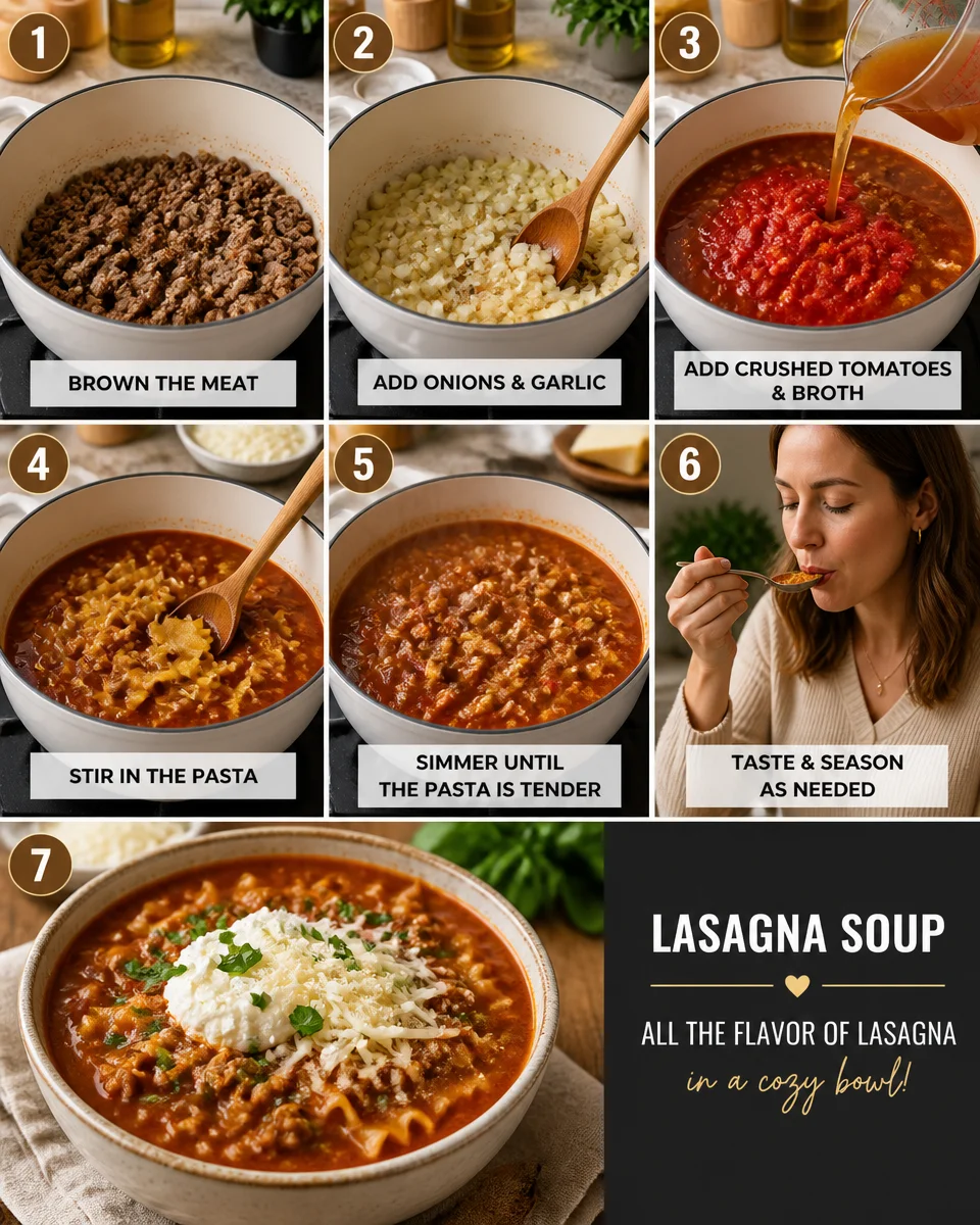 Easy Lasagna Soup — One Pot Stovetop Dinner
