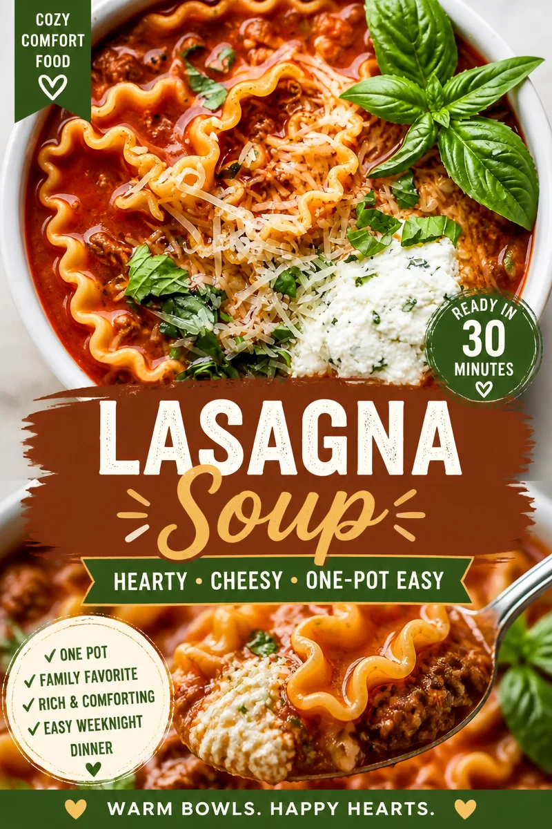 Easy Lasagna Soup — One Pot Stovetop Dinner