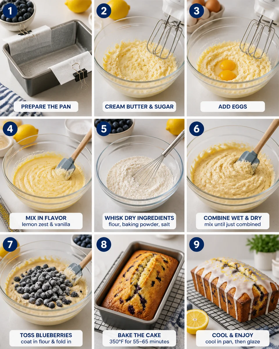Easy Lemon Blueberry Pound Cake