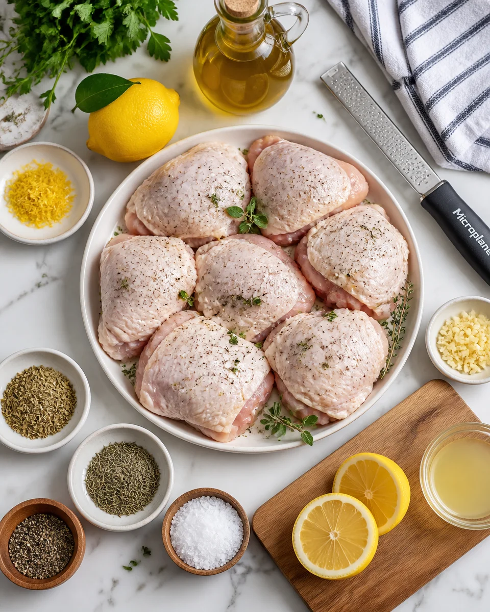 Easy Lemon Herb Chicken Thighs — Sheet Pan Roasted