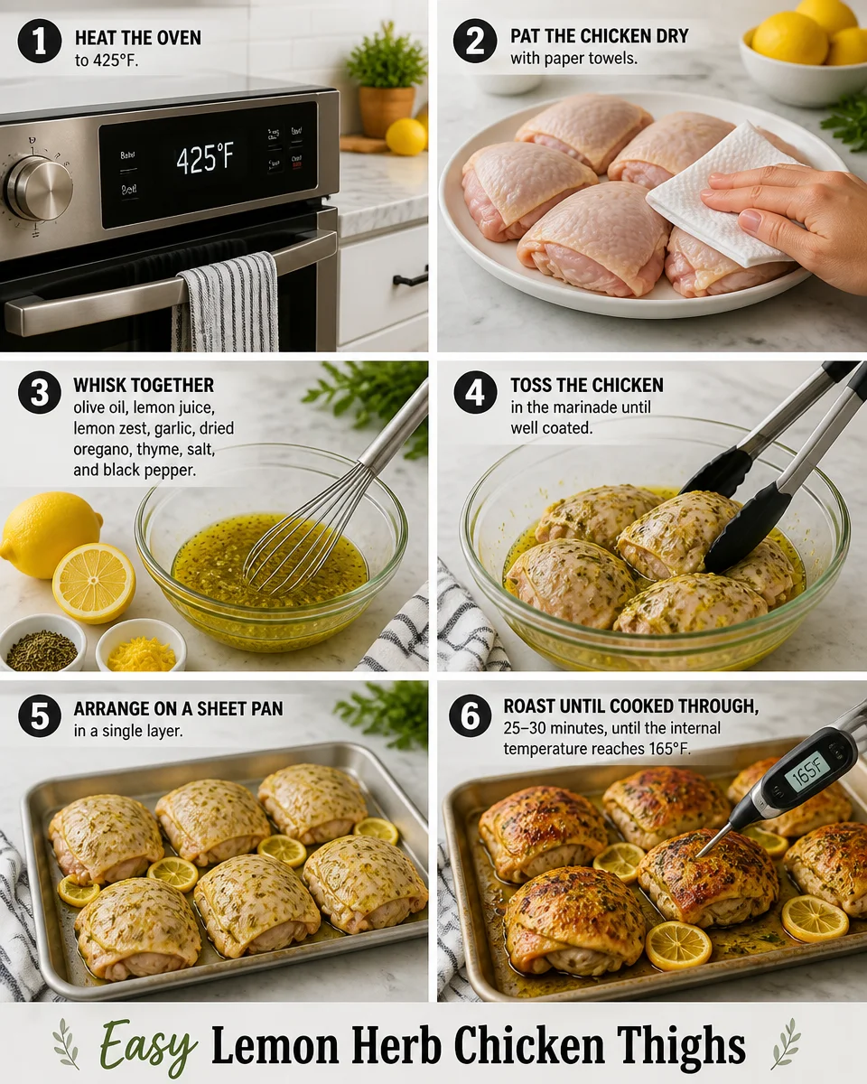 Easy Lemon Herb Chicken Thighs — Sheet Pan Roasted