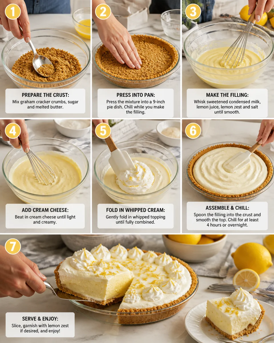 Easy Lemon Icebox Pie — No Bake Creamy Dessert