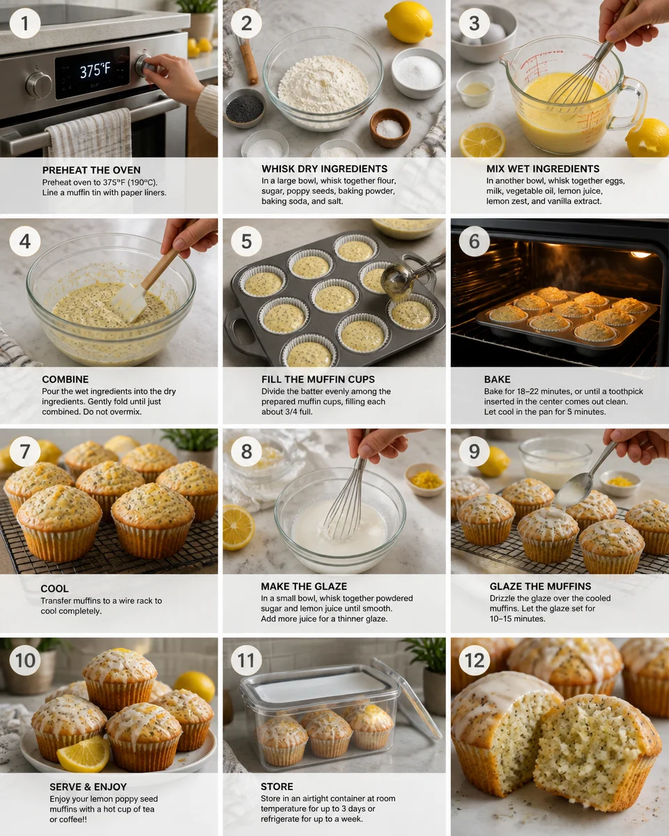 Easy Lemon Poppy Seed Muffins — Bright Bakery Style