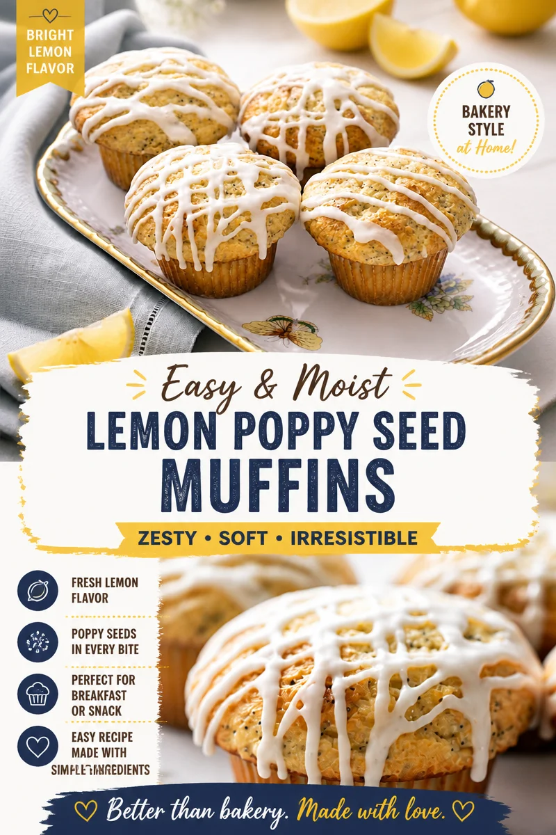 Easy Lemon Poppy Seed Muffins — Bright Bakery Style