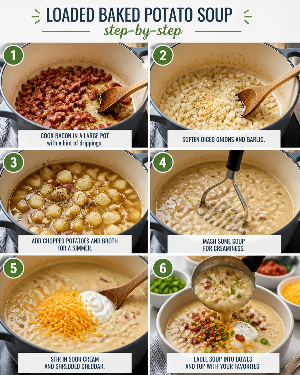 Easy Loaded Baked Potato Soup — Creamy Comfort