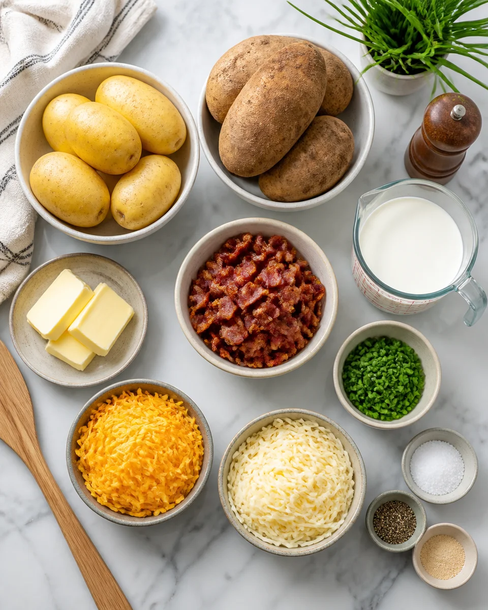 Easy Loaded Mashed Potatoes — Bacon Cheese Chive