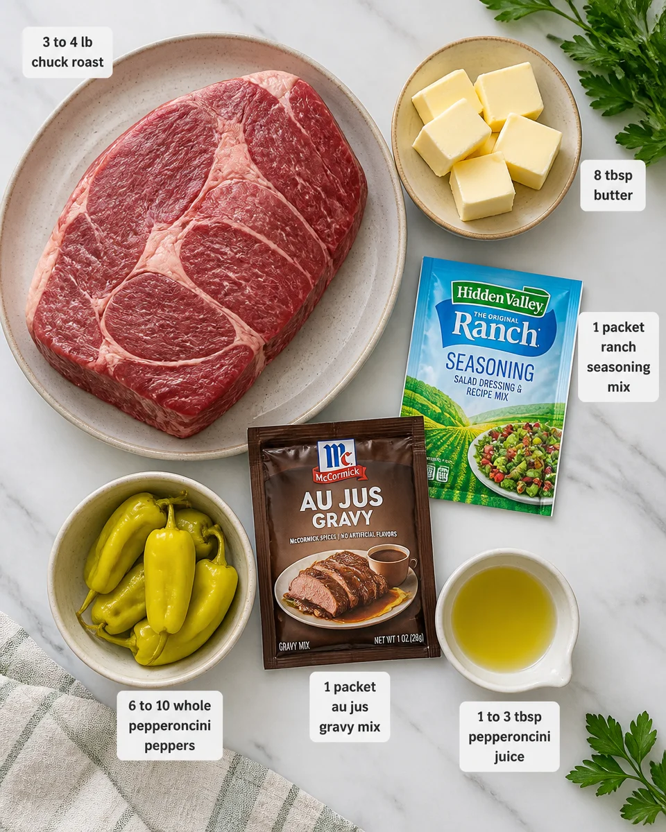 Easy Mississippi Pot Roast — 5 Ingredient Crockpot