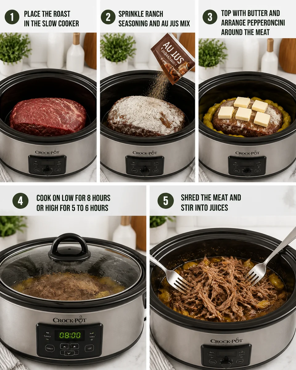 Easy Mississippi Pot Roast — 5 Ingredient Crockpot