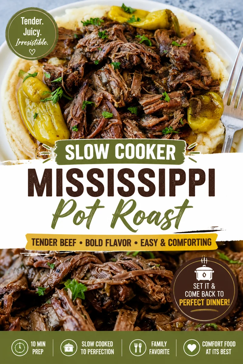 Easy Mississippi Pot Roast — 5 Ingredient Crockpot