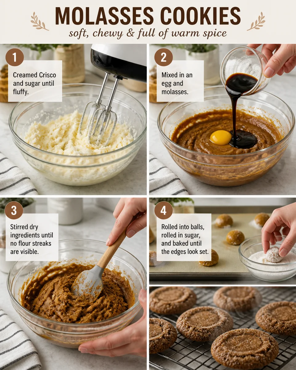 Easy Molasses Cookies — Soft Chewy Old Fashioned