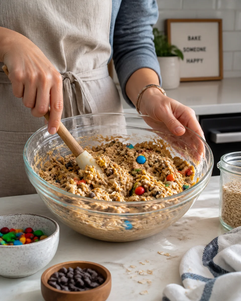 Easy Monster Cookies — No Flour Peanut Butter