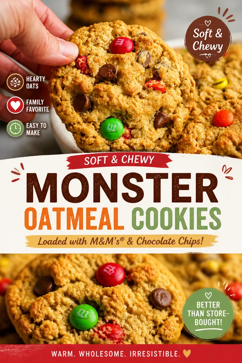 Easy Monster Cookies — No Flour Peanut Butter