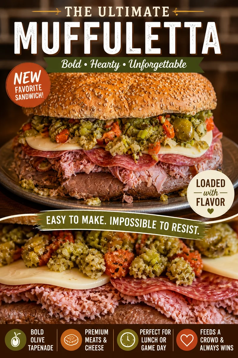 Easy Muffuletta Sandwich — New Orleans Olive Salad
