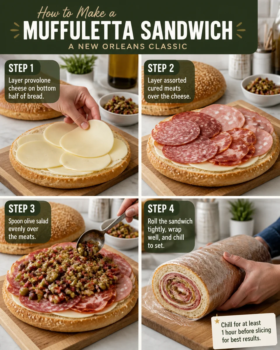 Easy Muffuletta Sandwich — New Orleans Olive Salad