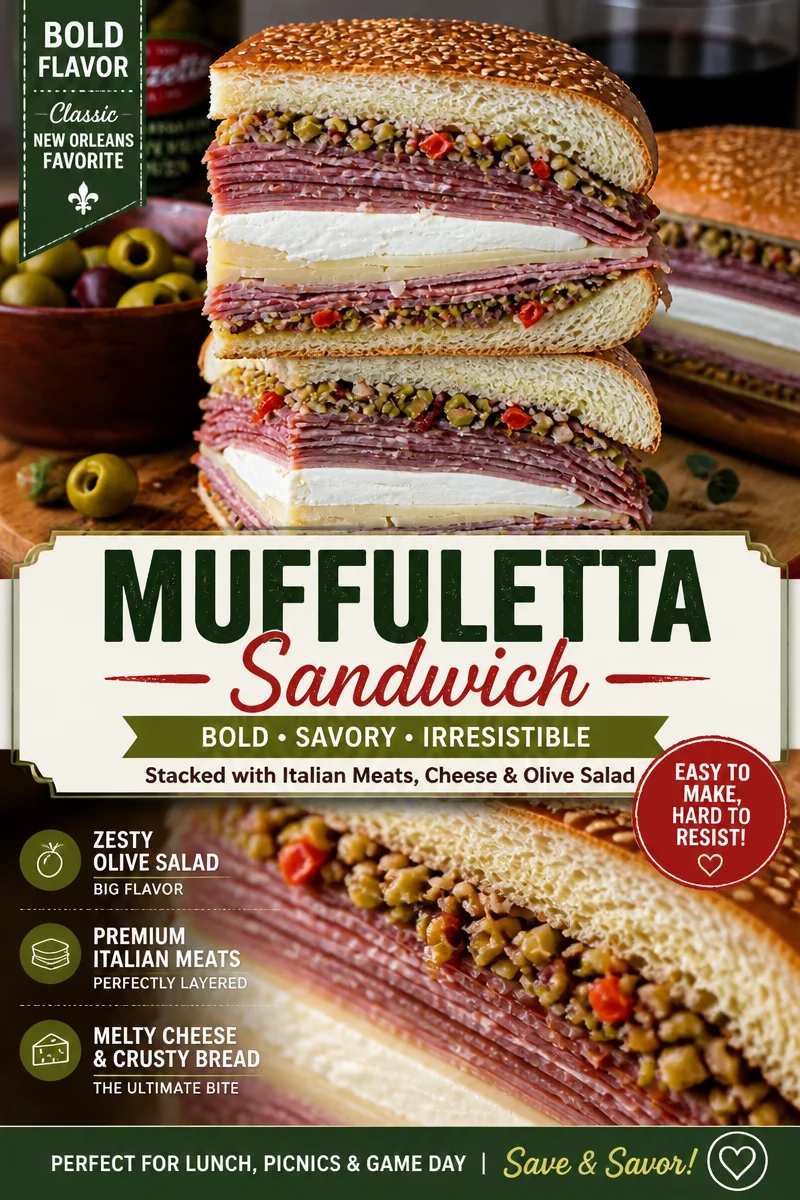 Easy Muffuletta Sandwich — New Orleans Olive Salad