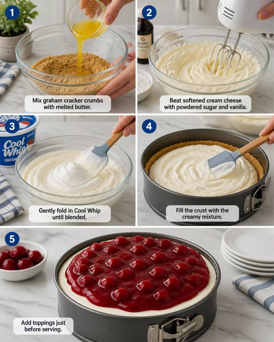 Easy No Bake Cheesecake — Cream Cheese and Cool Whip