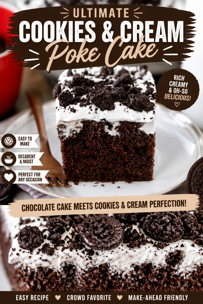 Easy Oreo Poke Cake — Cookies and Cream Dessert