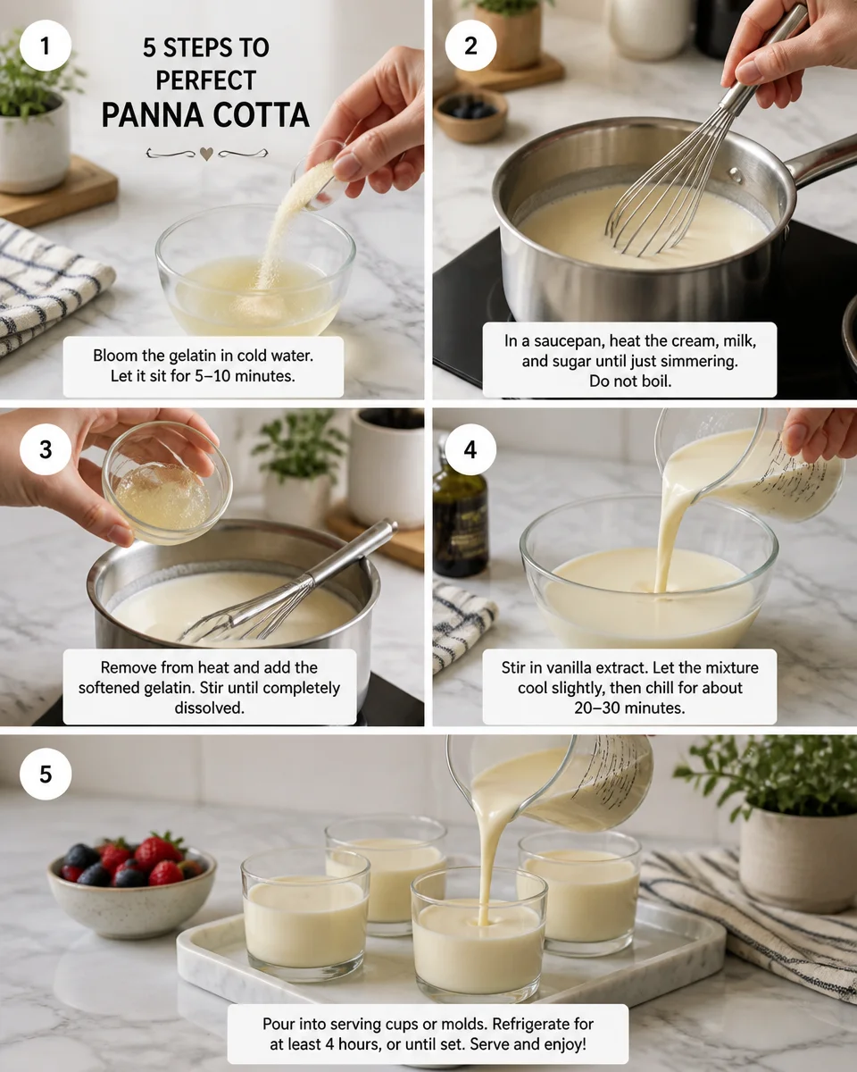 Easy Panna Cotta — Italian Cream Jello Dessert