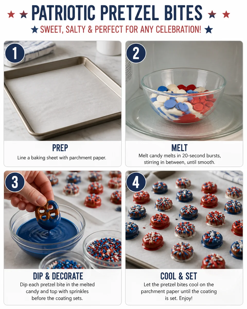 Easy Patriotic Pretzel Bites — 4th of July Snack