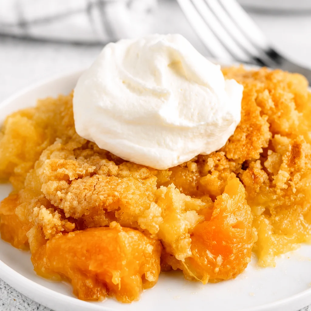 Easy Peach Cobbler with Cake Mix - Quick 3 Ingredient Dessert Recipe