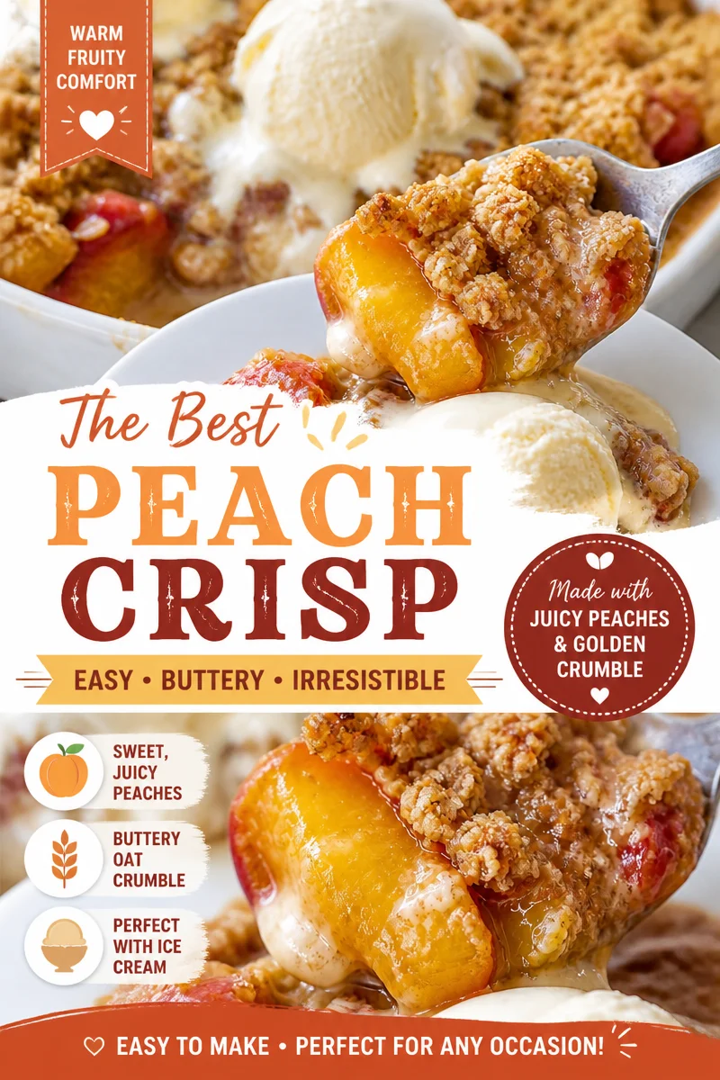 Easy Peach Crisp — Summer Fruit Dessert with Oat Topping