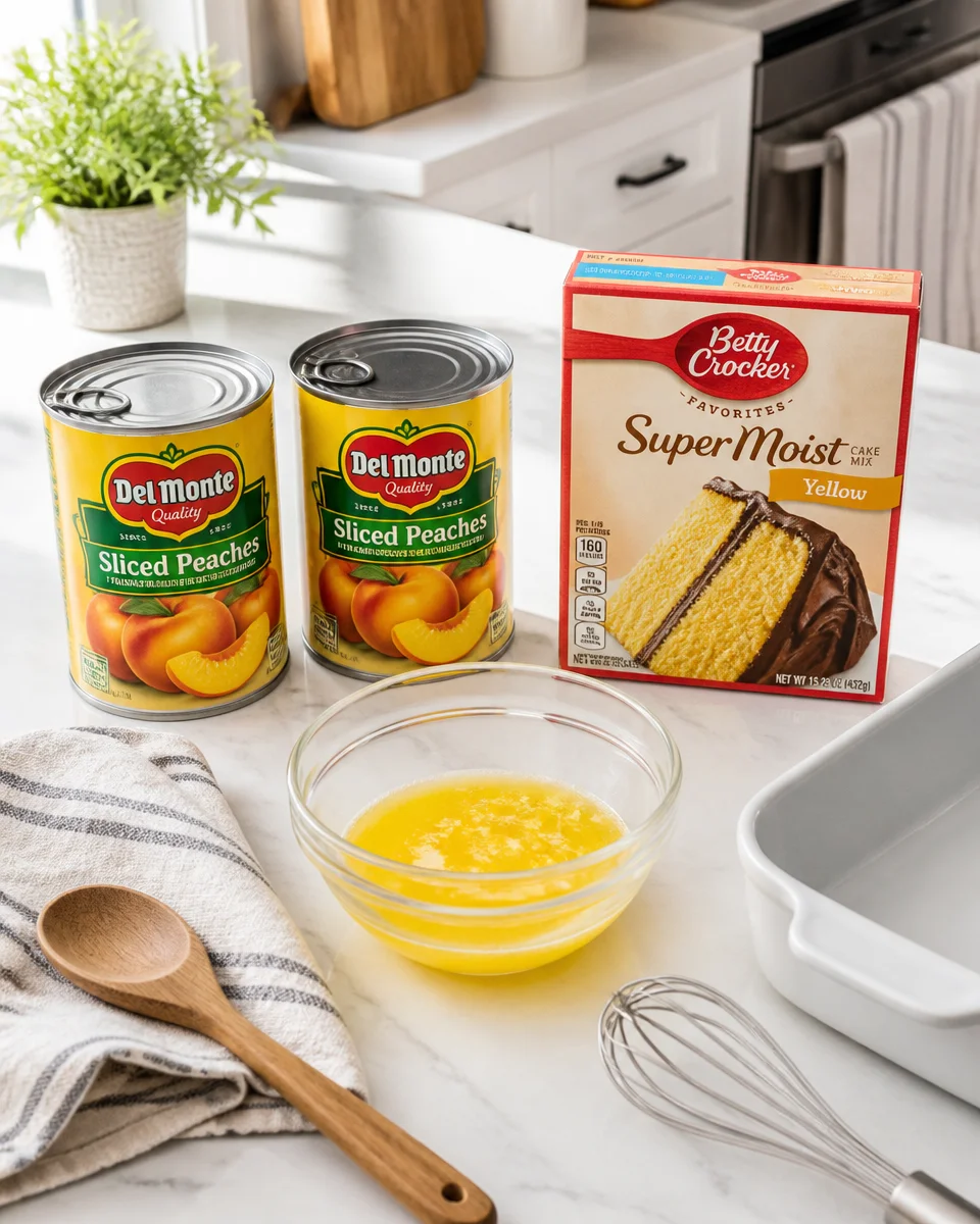 Easy Peach Dump Cake — 3 Ingredient Summer Dessert