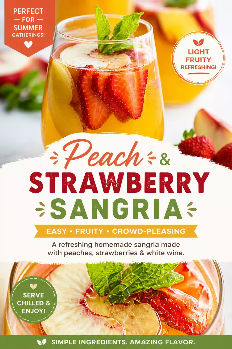 Easy Peach Sangria — Summer White Wine Drink