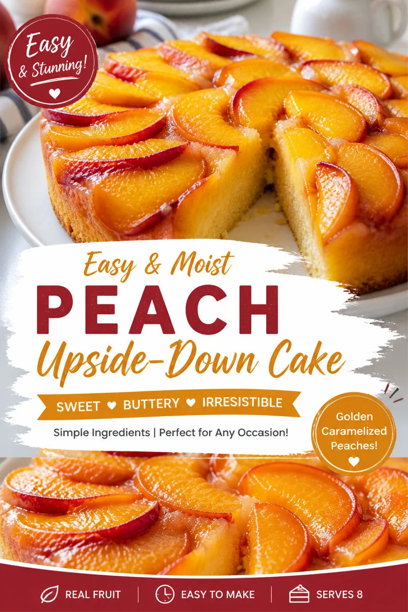 Easy Peach Upside Down Cake — Summer Skillet