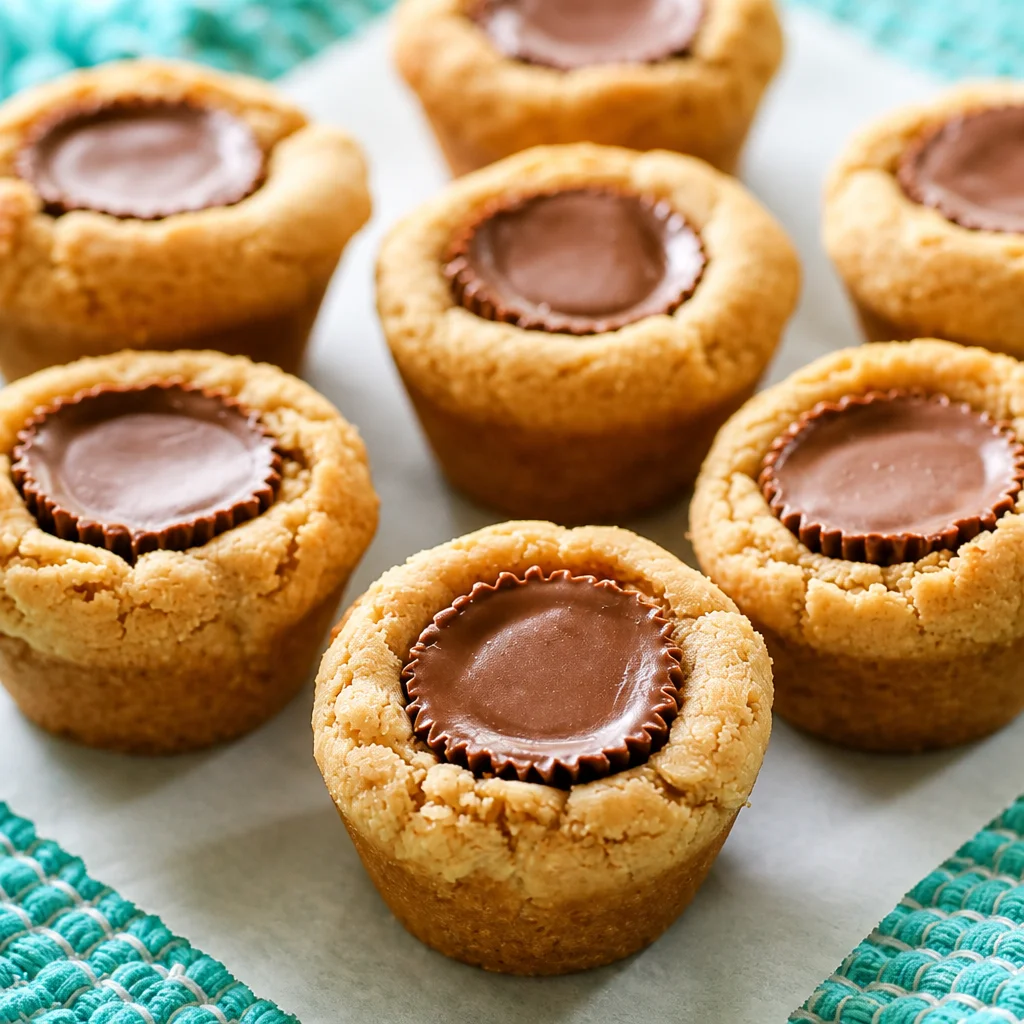 Easy Peanut Butter Cup Cookies stuffed with Reese's for a delightful treat.