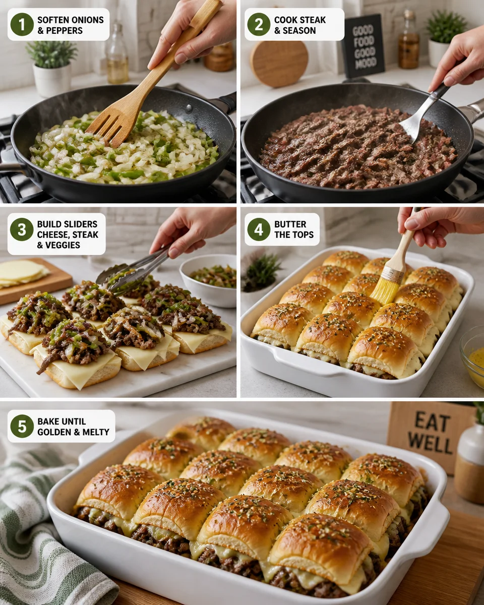 Easy Philly Cheesesteak Sliders — Party Appetizer