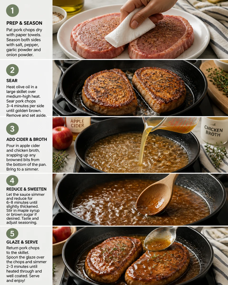 Easy Pork Chops with Apple Cider Glaze — Fall Flavors