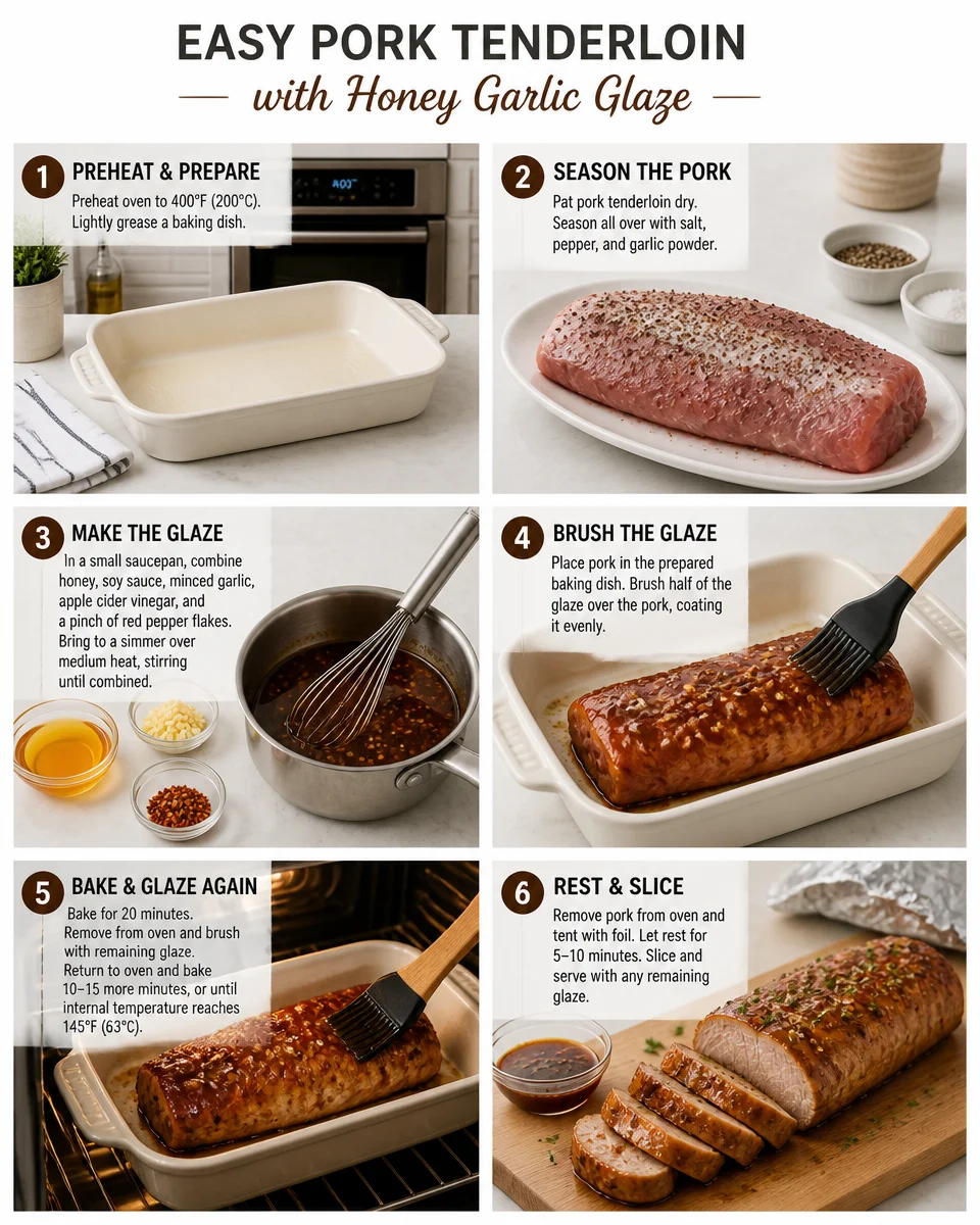 Easy Pork Tenderloin with Honey Garlic Glaze — Oven Baked