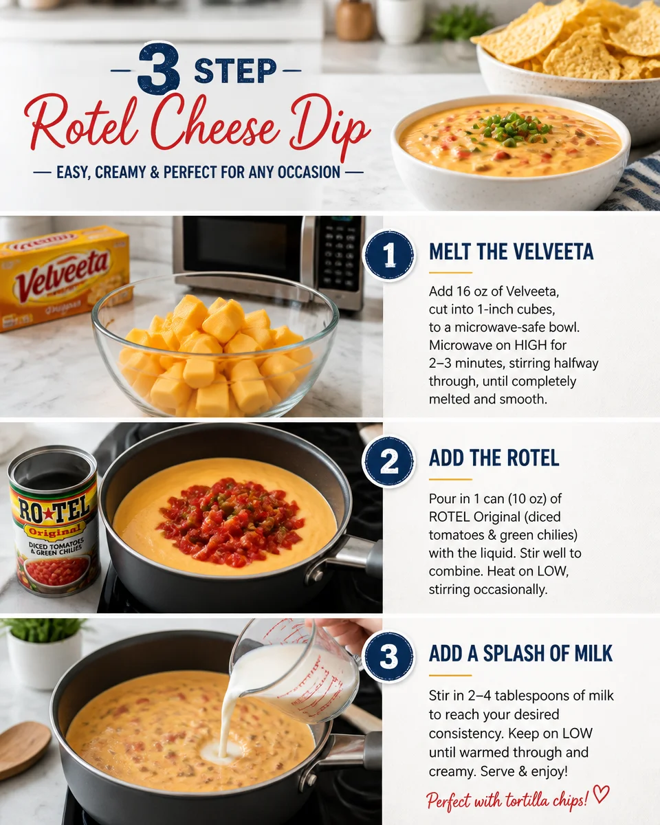 Easy Queso Dip — Creamy Velveeta Rotel Dip