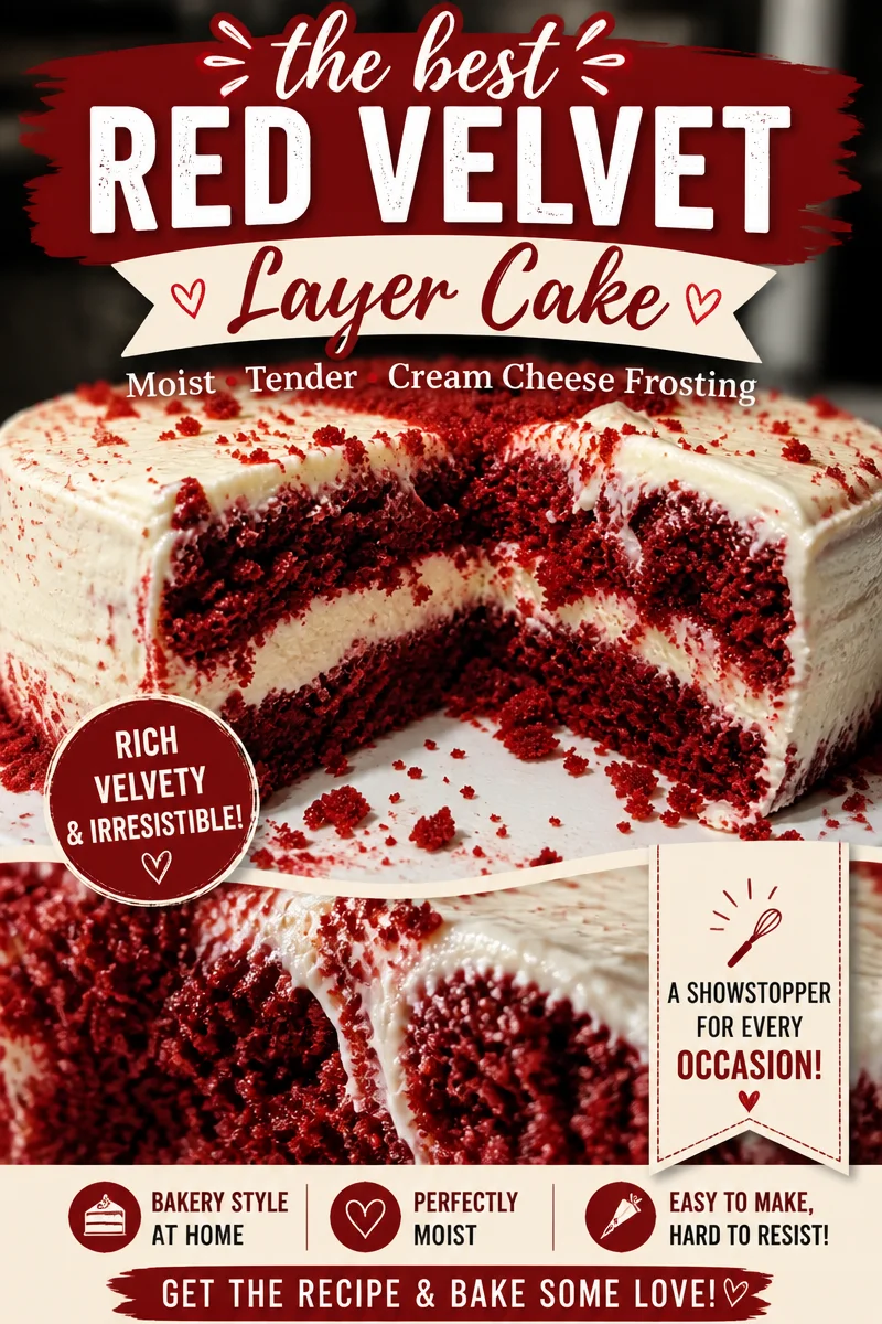 Easy Red Velvet Cheesecake Cake — Two Layer Recipe